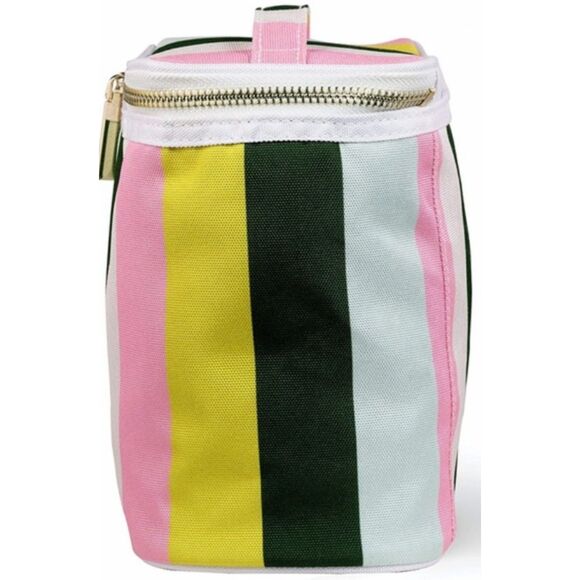 KATE SPADE Multicolored Striped Compact Insulated LOGO Lunch Tote Bag Bag NEW - Picture 2 of 5